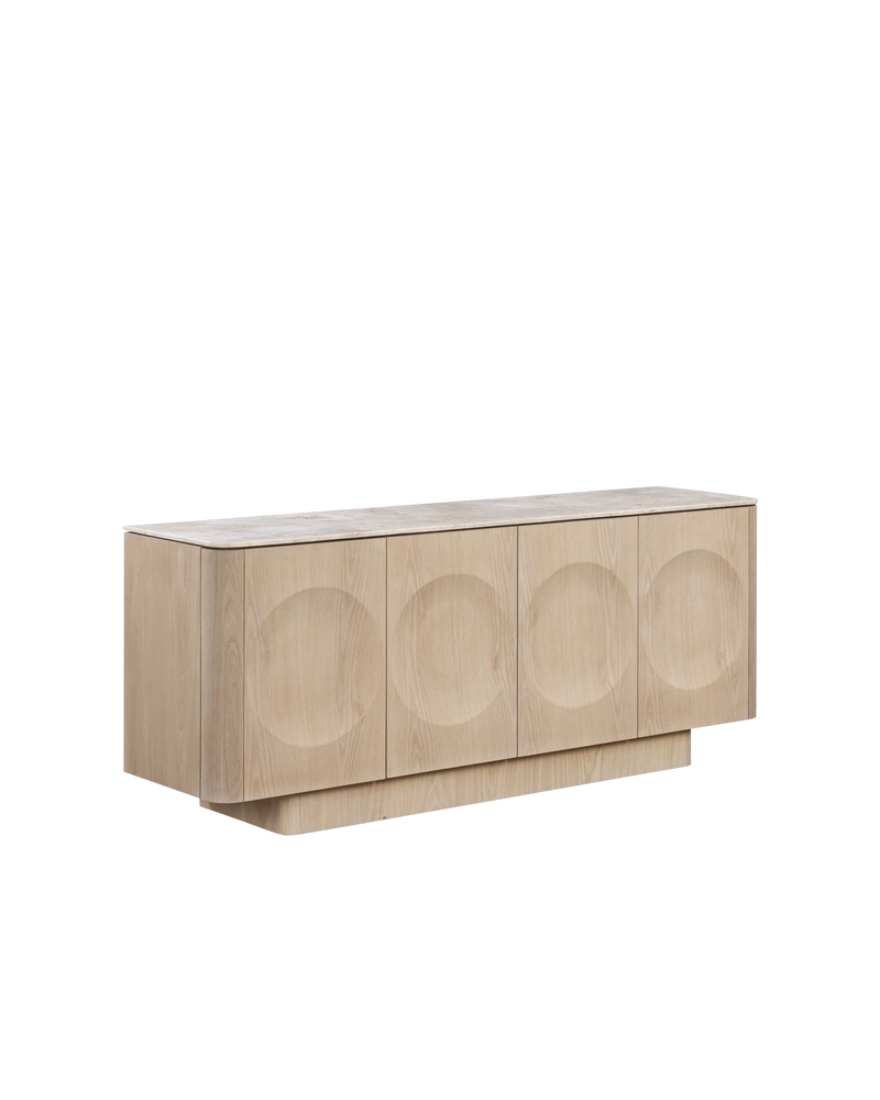 Orbit Sideboard 180cm - Light Oak / Desert Rose Marble