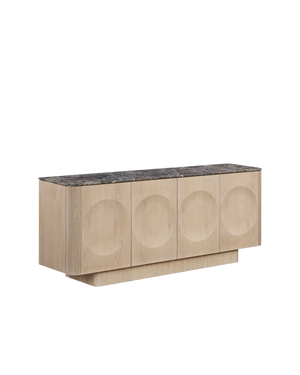 Orbit Sideboard 180cm - Light Oak / Espresso Marble