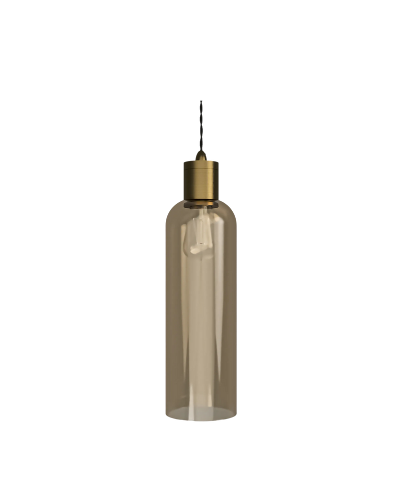 Parlour Elong Pendant Light - Brass/Amber