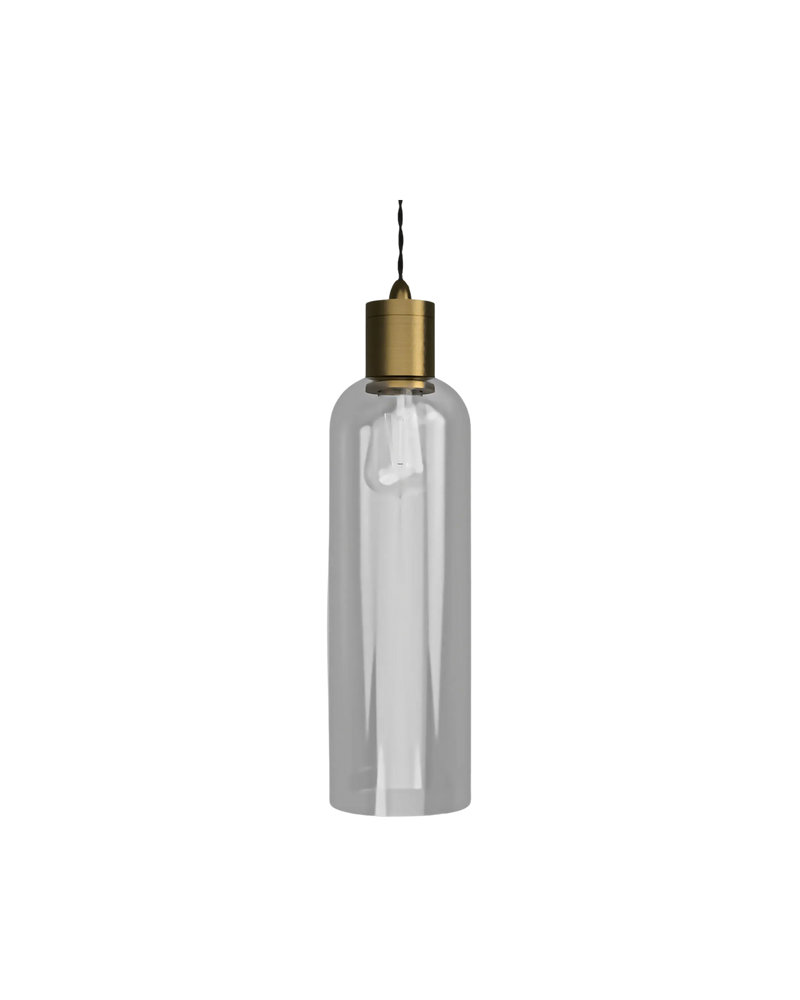 Parlour Elong Pendant Light - Brass/Clear
