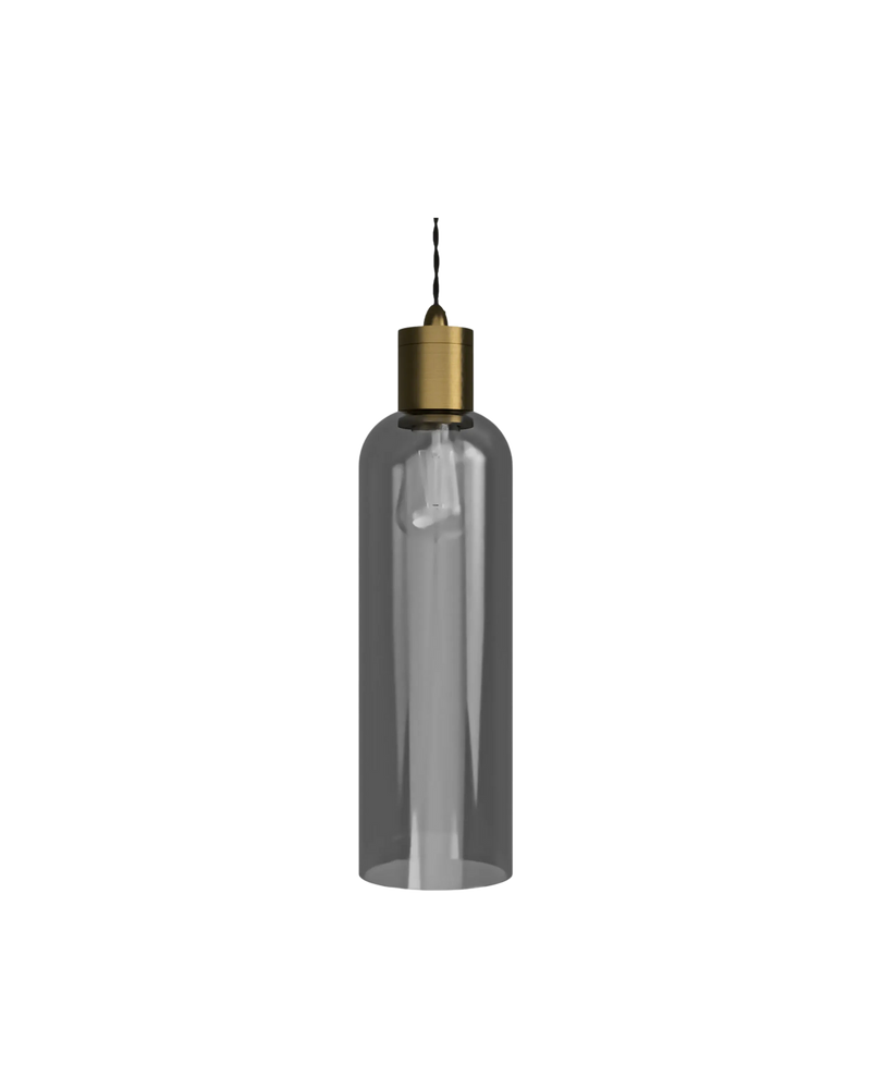 Parlour Elong Pendant Light - Brass/Smoke