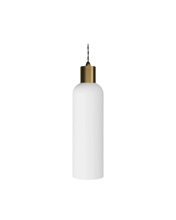 Parlour Elong Pendant Light - Brass/White