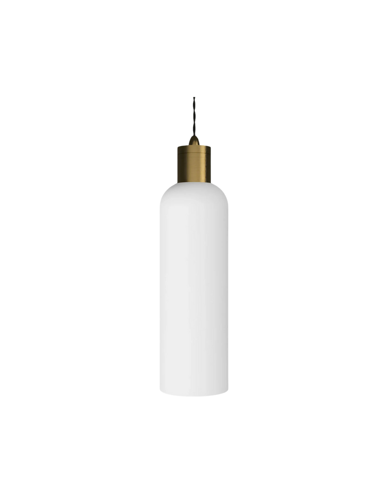 Parlour Elong Pendant Light - Brass/White