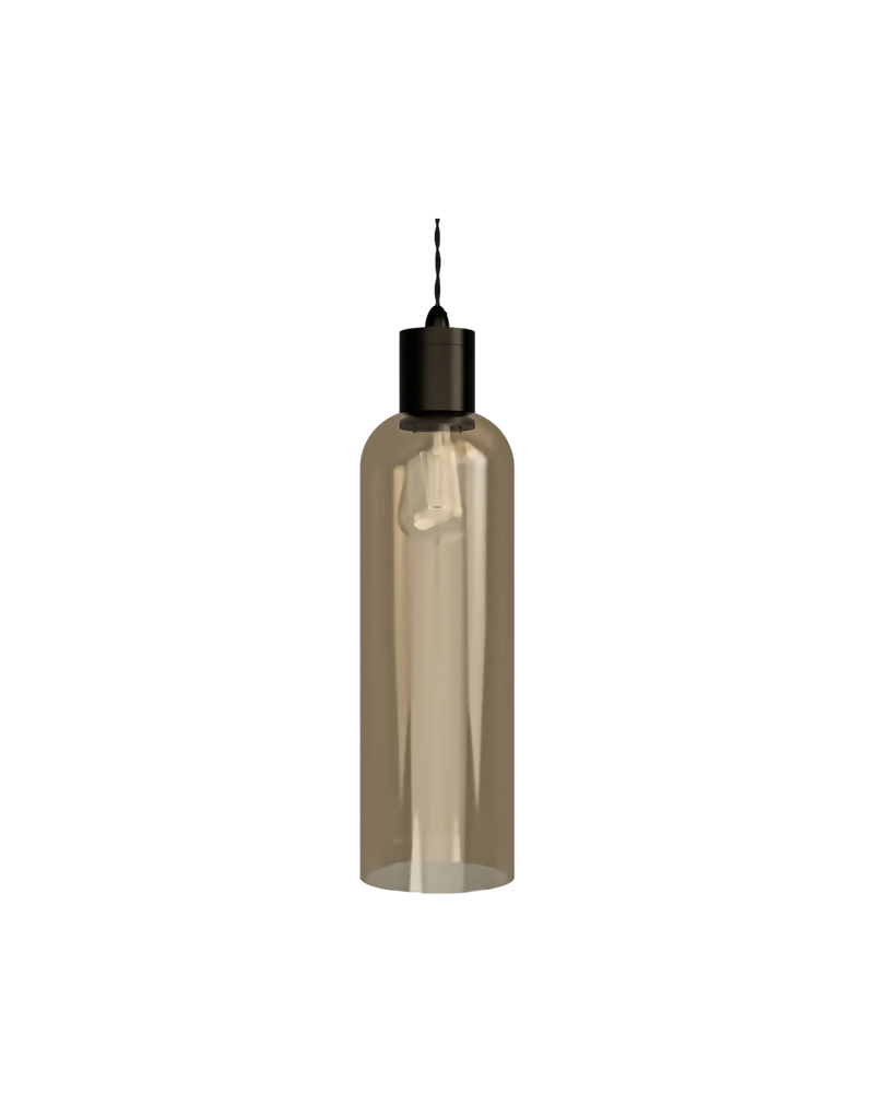 Parlour Elong Pendant Light - Iron/Amber