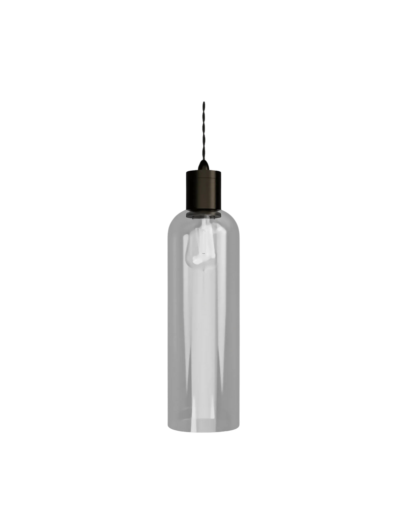 Parlour Elong Pendant Light - Iron/Clear