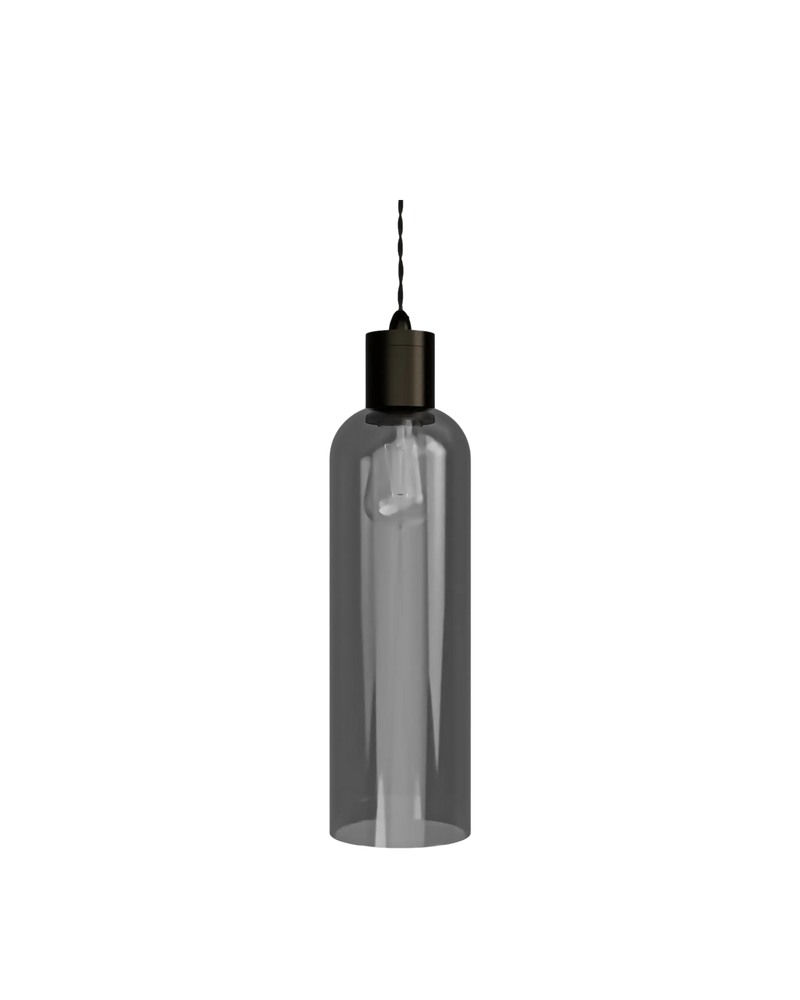 Parlour Elong Pendant Light - Iron/Smoke