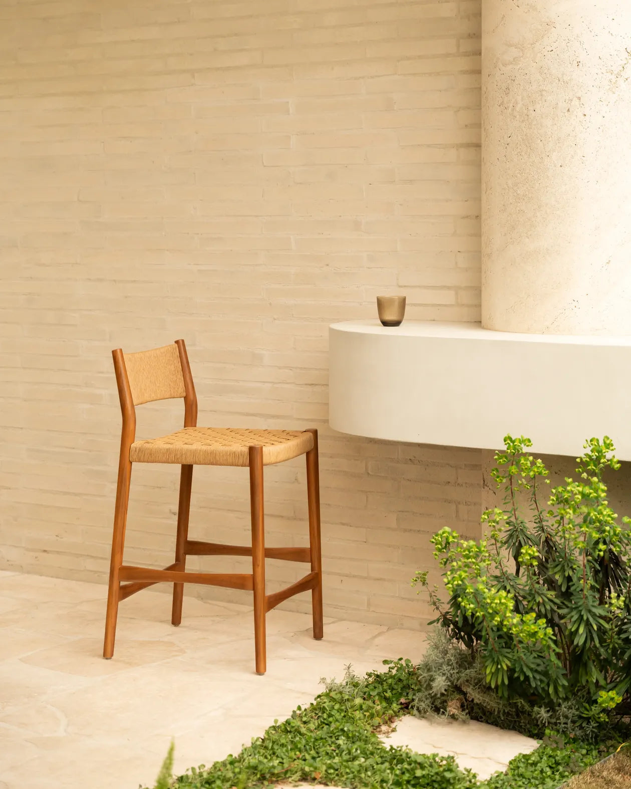 Pedro Outdoor Bar Stool 65cm - Deep Acacia