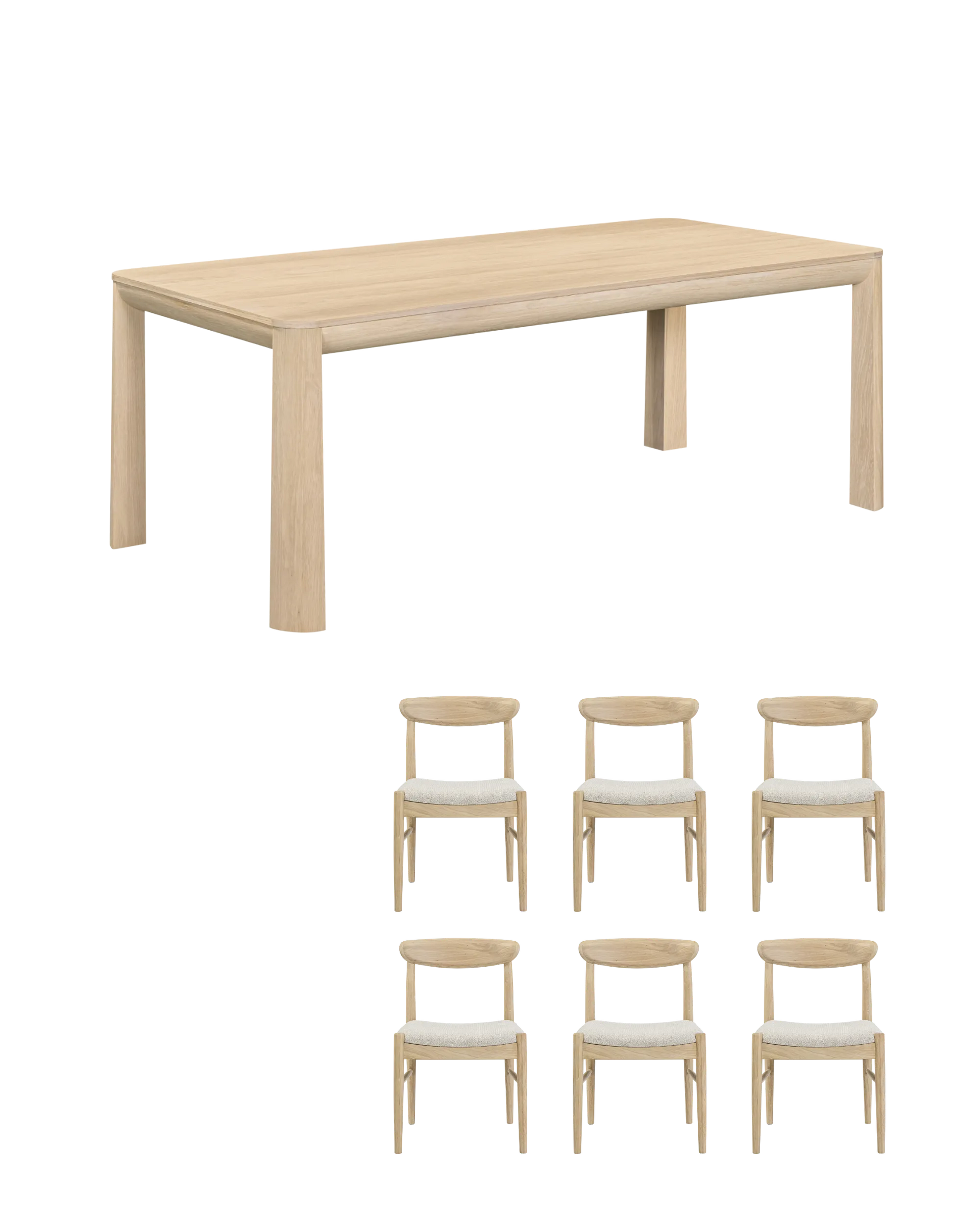 Quart Oak Dining Package - 200cm / Biscotti