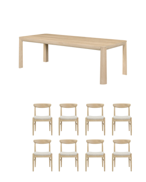 Quart Oak Dining Package - 240cm / Biscotti