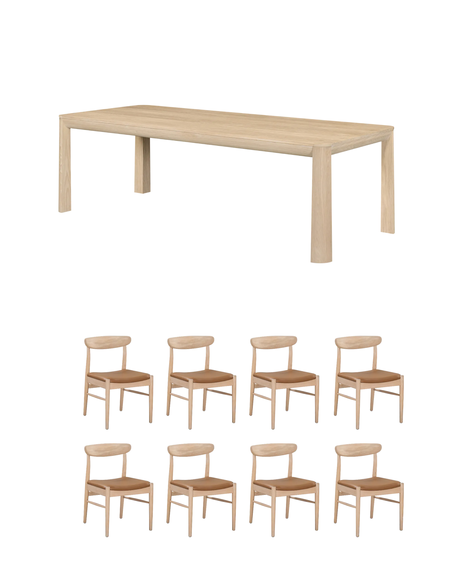 Quart Oak Dining Package - 240cm / Tan