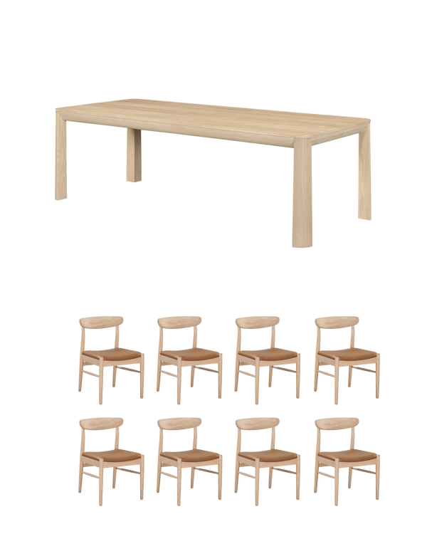 Quart Oak Dining Package - 240cm / Tan