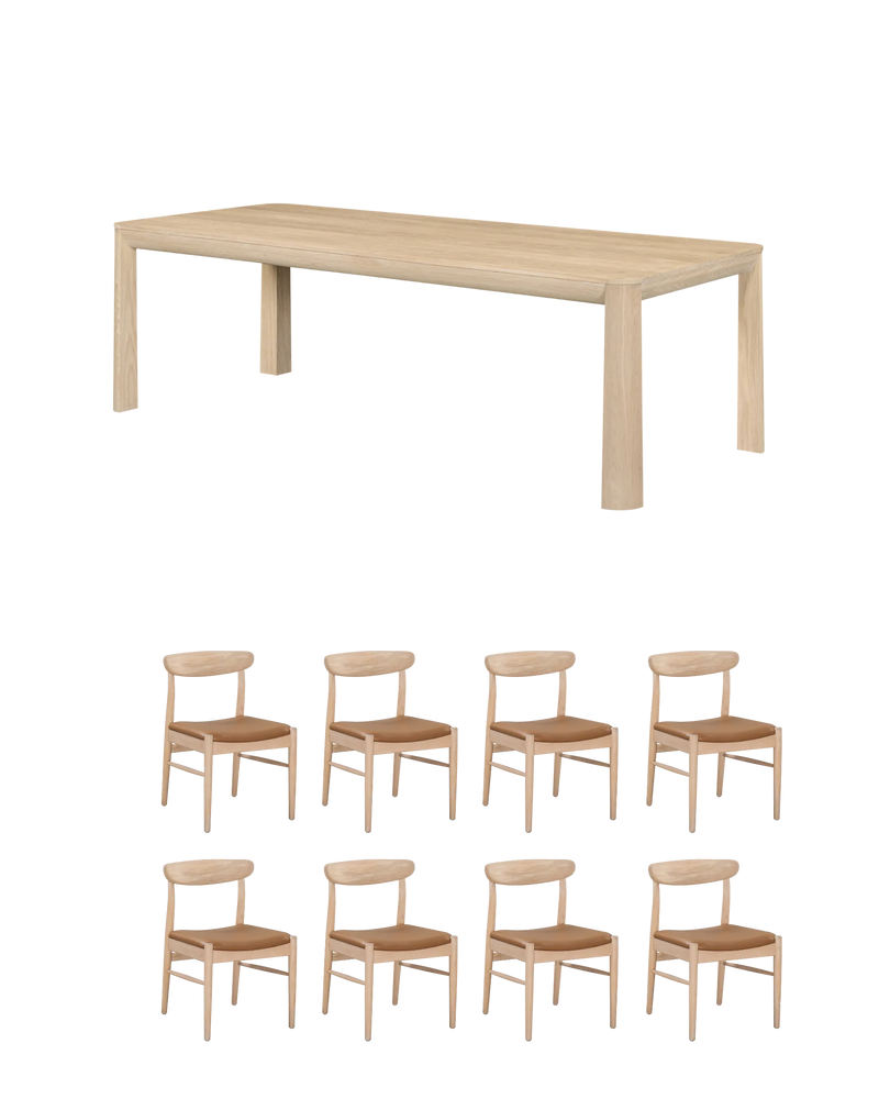 Quart Oak Dining Package - 240cm / Tan