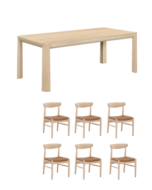 Quart Oak Dining Package - 200cm / Tan