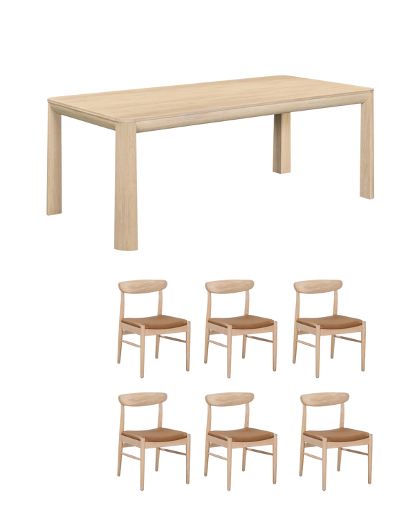 Quart Oak Dining Package - 200cm / Tan