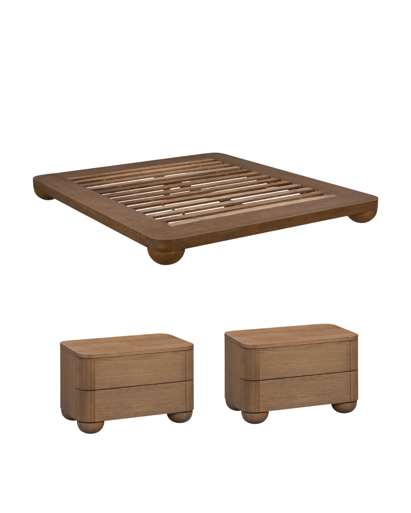 Bound Queen Bed Package - Deep Oak Large
