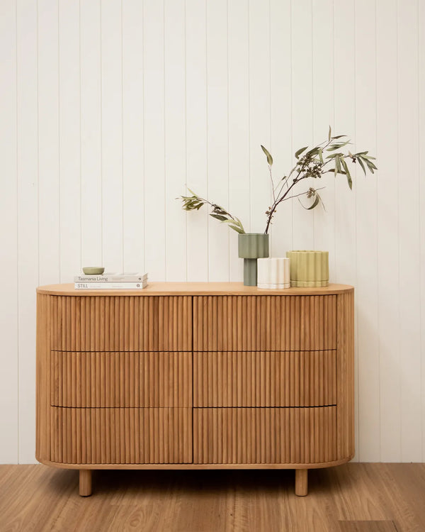 Ripple 6 Drawer Chest - Oak