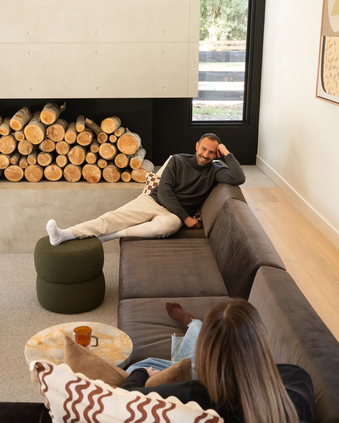 Roll Small Ottoman - Copenhagen Forest