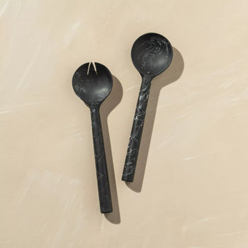 Flow Resin Salad Server - Ash Black