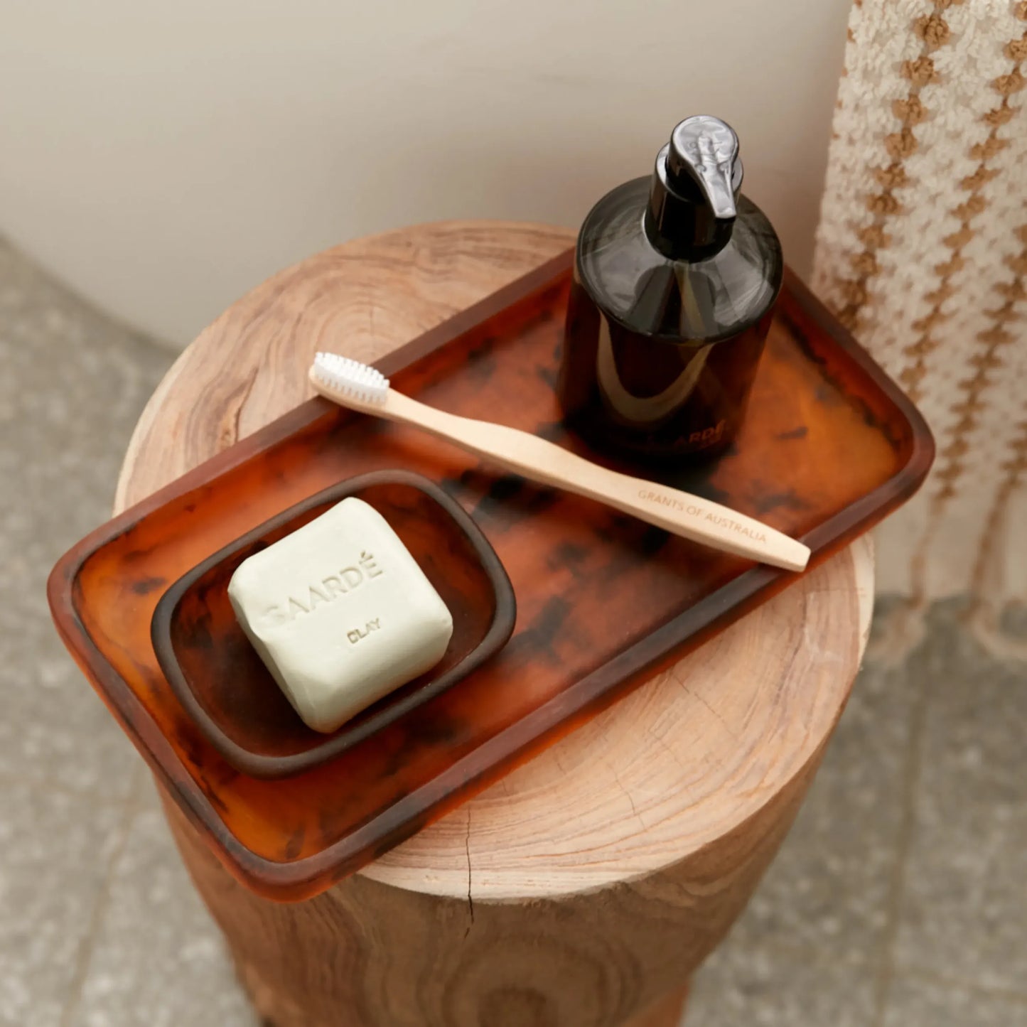 Flow Resin Bathroom Tray - Earth