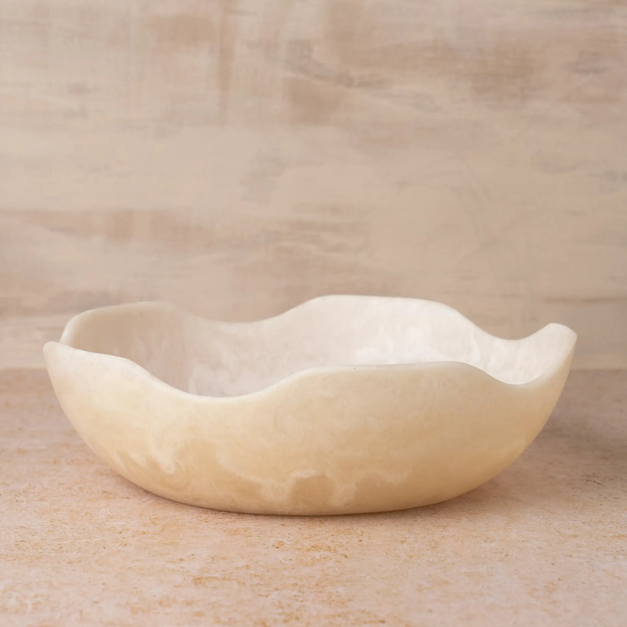 Flow Resin Salad Bowl Large - Peach Blush