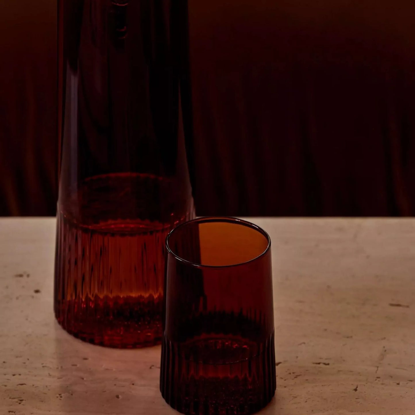 Kairos Water Glass Set of 2 - Dark Amber