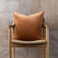 Linen/Velvet Square Cushion - Terracotta