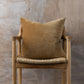 Linen/Velvet Square Cushion - Nutmeg
