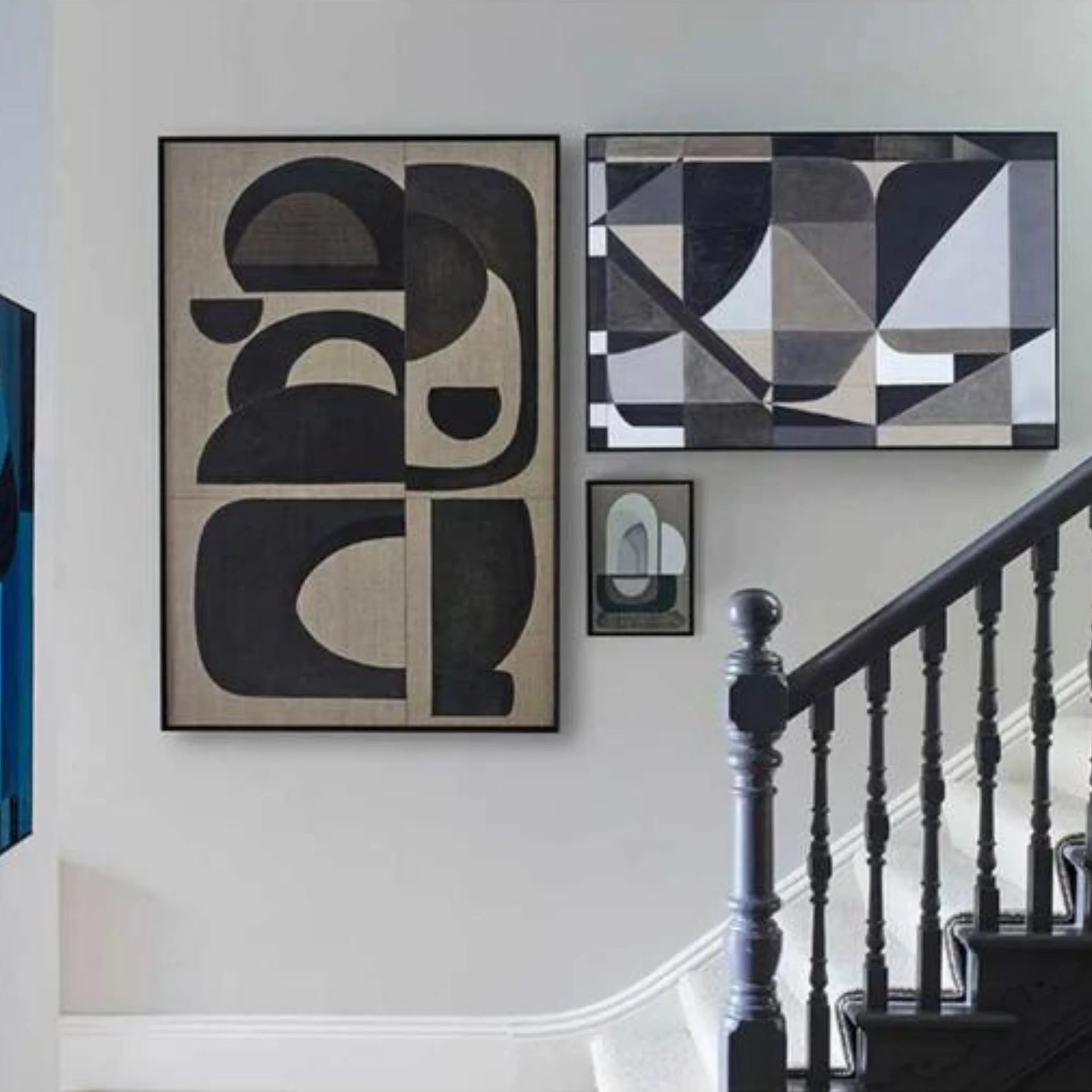 Graphite Arch Canvas Print 92cm x 61cm Black Frame