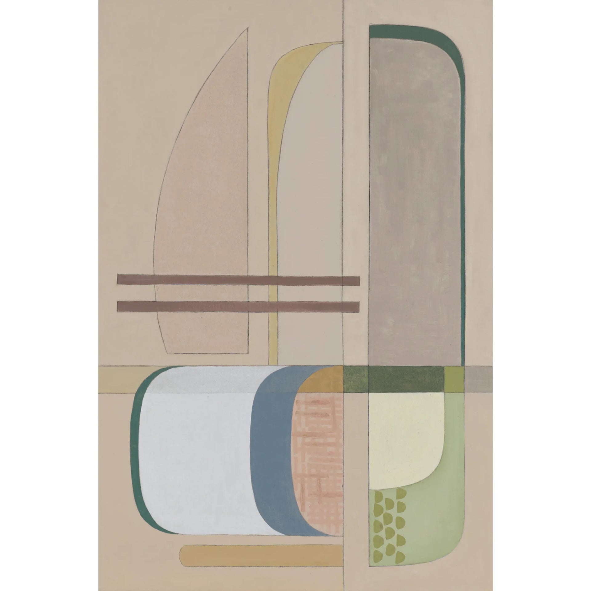 Pascal Blush One Canvas Print 92cm x 61cm Oak Frame