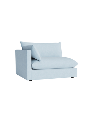Sidney Slipcover Left Corner Module - Fossil Powder Blue