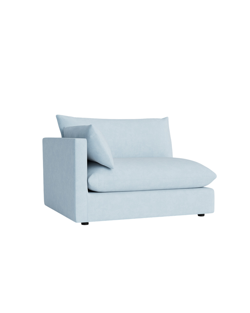 Sidney Slipcover Left Corner Module - Fossil Powder Blue