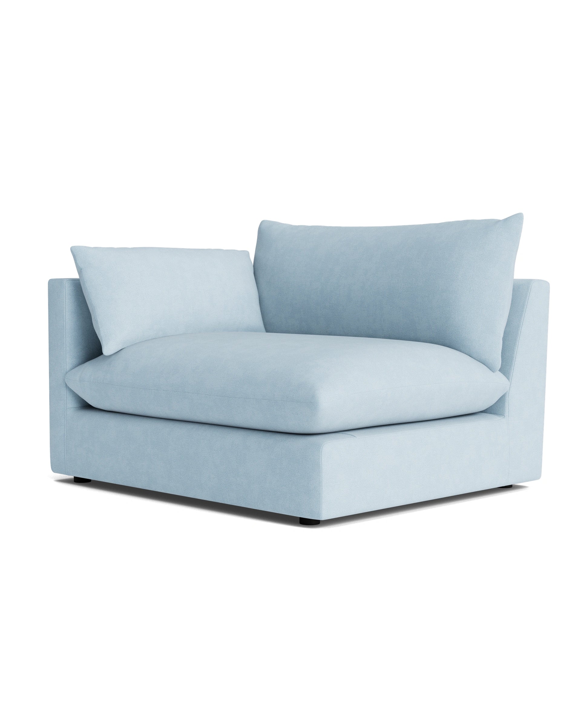 Sidney Slipcover Left Corner Module - Fossil Powder Blue