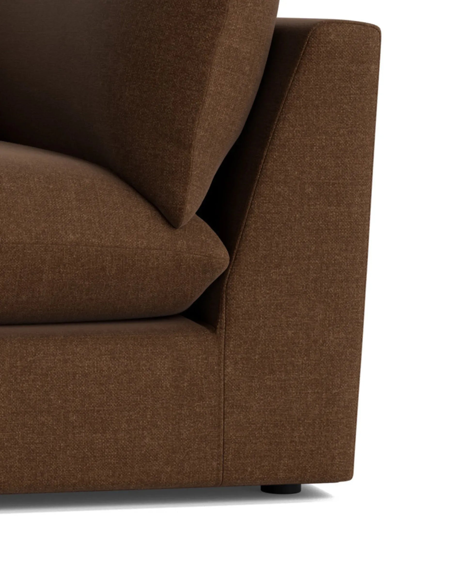Sidney Left Corner Module Slipcover Fabric - Fossil Chocolate