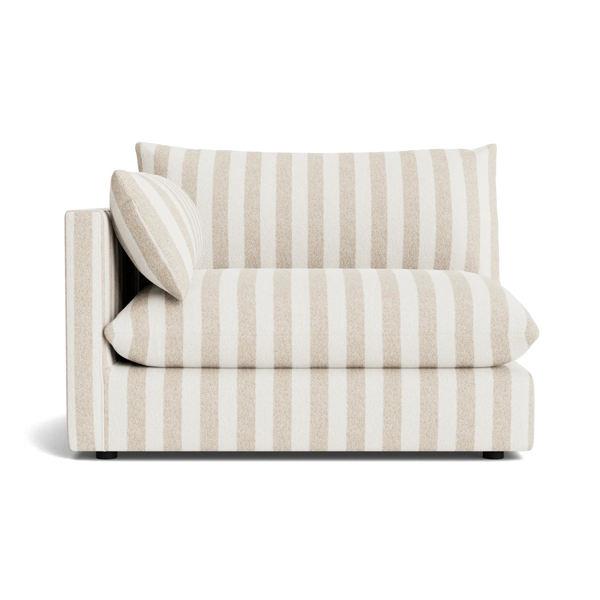 Sidney Slipcover Left Corner Module - Marnie Sand Stripe