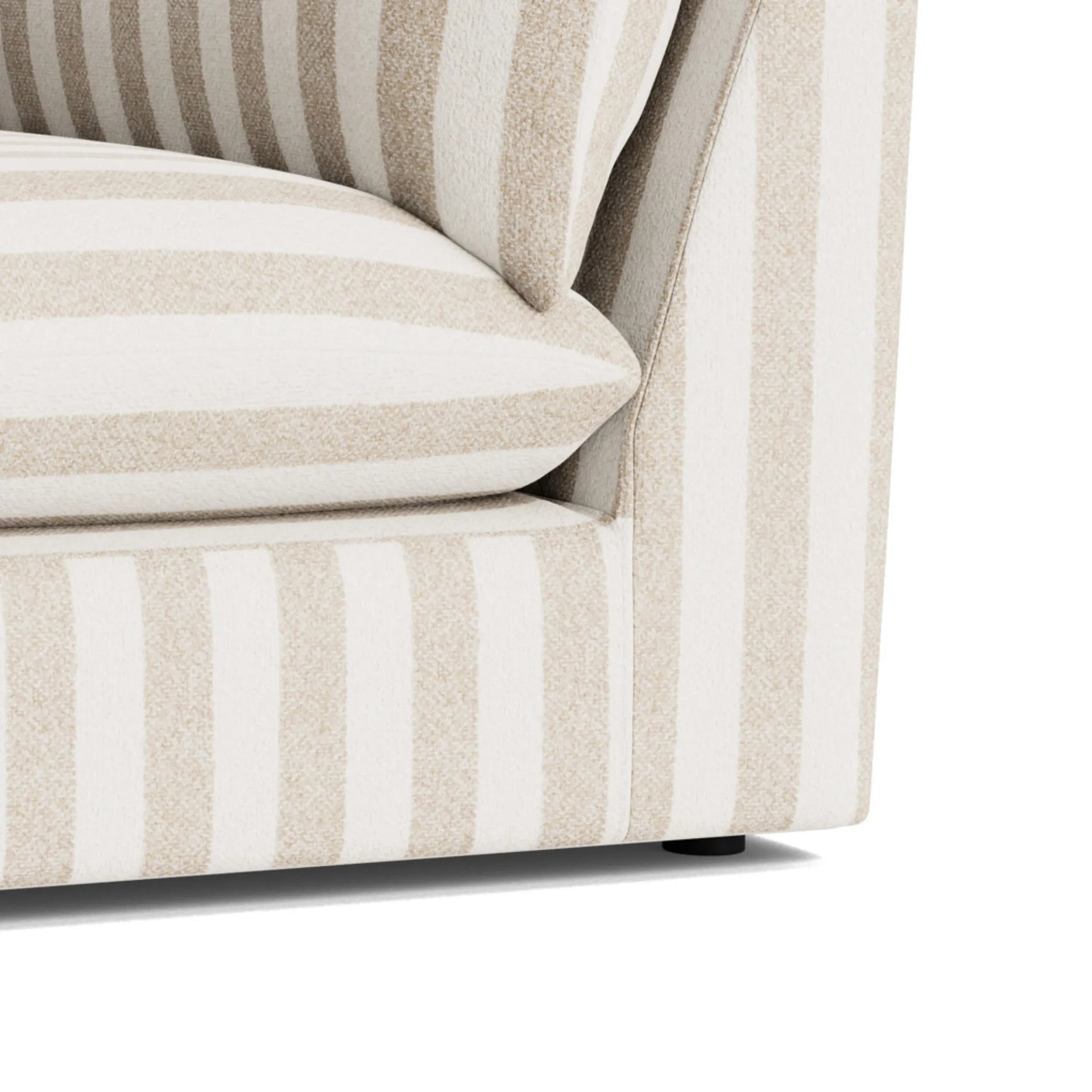 Sidney Slipcover Left Corner Module Fabric - Marnie Sand Stripe