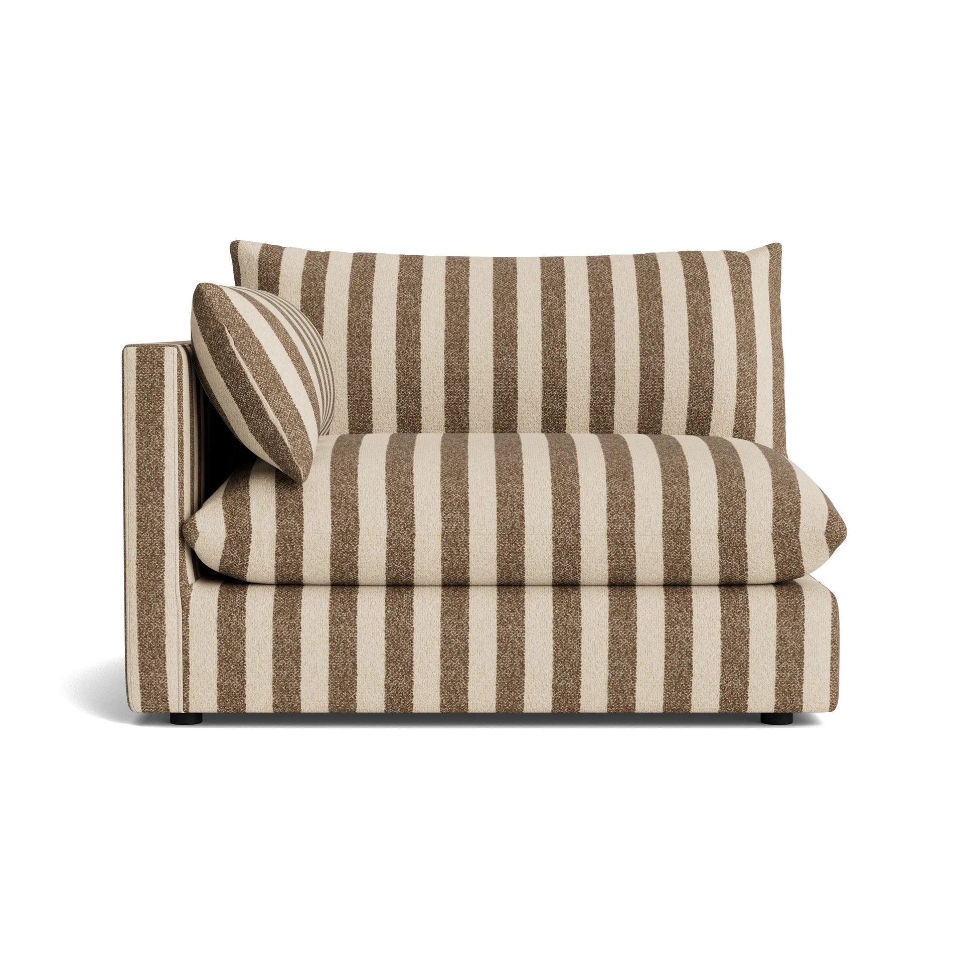Sidney Slipcover Left Corner Module - Marnie Coconut Stripe