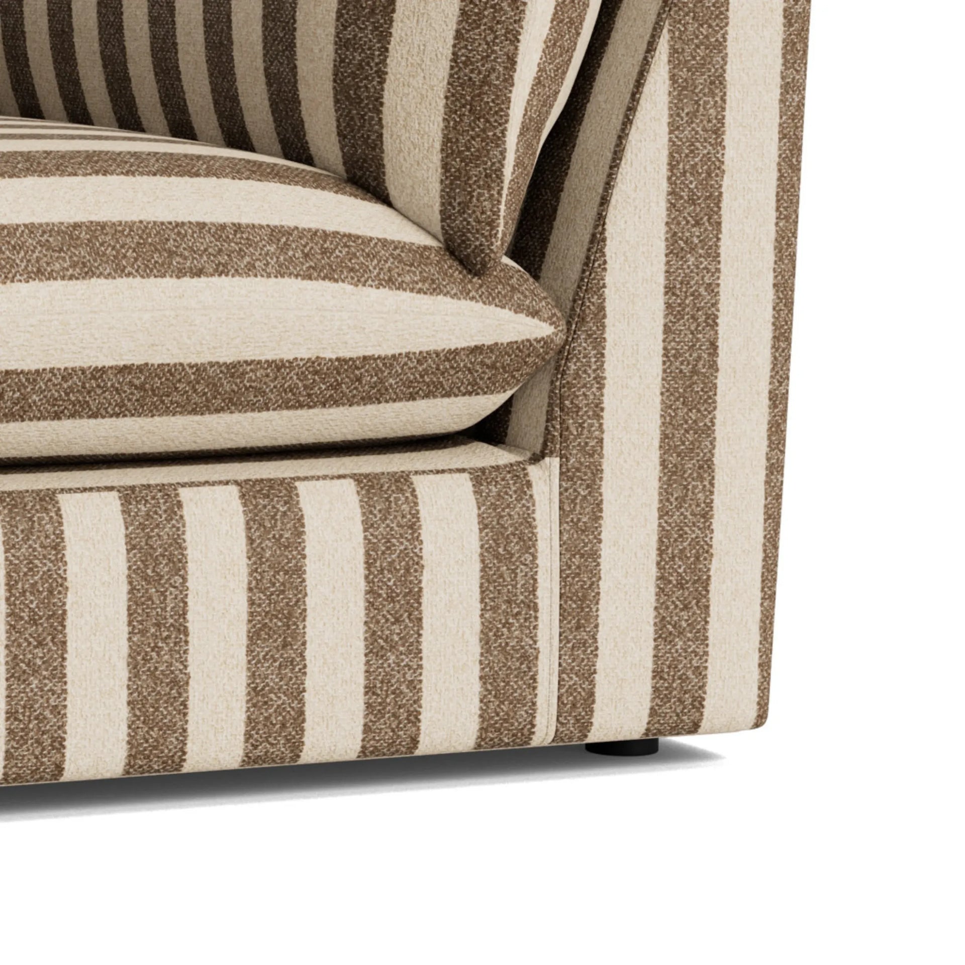 Sidney Slipcover Left Corner Module Fabric - Marnie Coconut Stripe