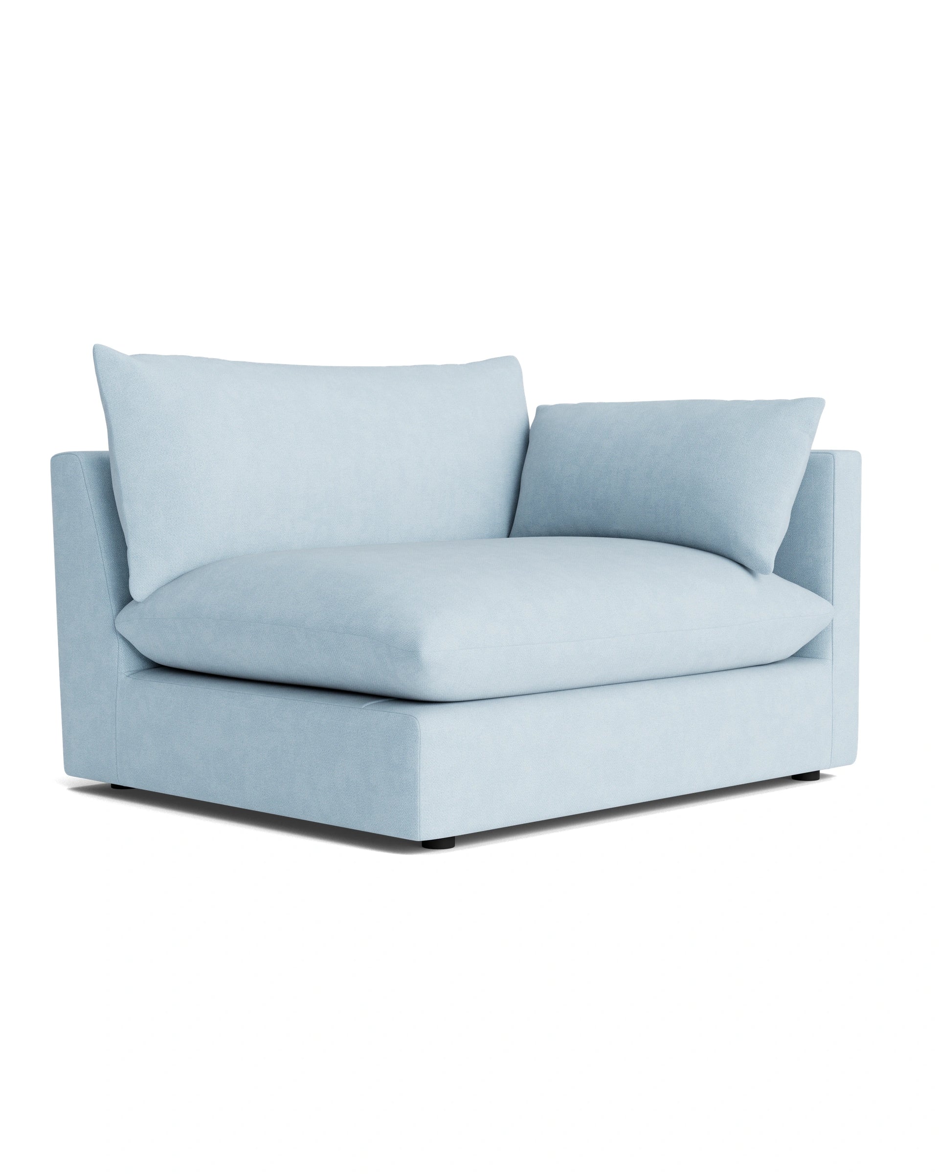 Sidney Slipcover Right Corner Module - Fossil Powder Blue