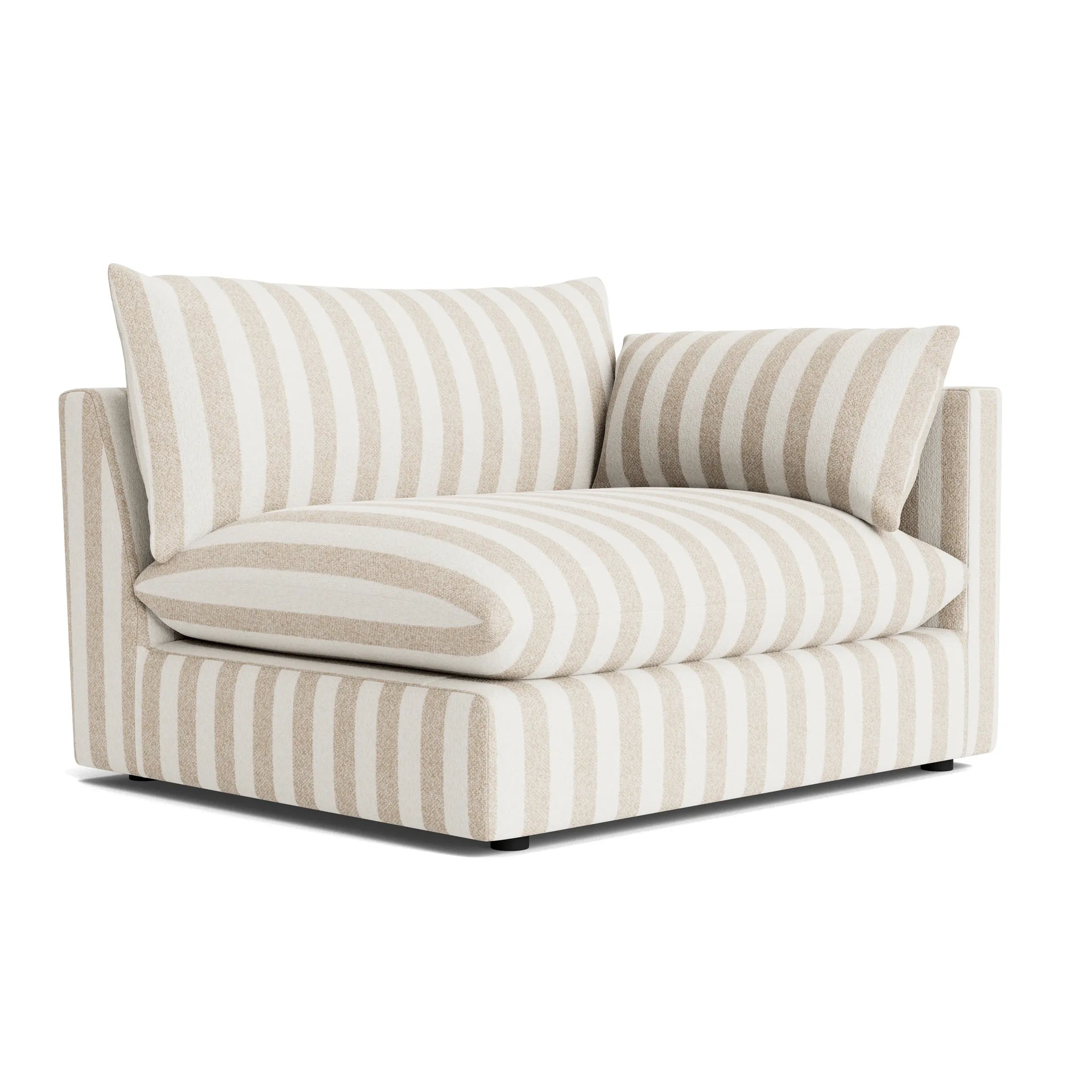 Sidney Slipcover Right Corner Module - Marnie Sand Stripe
