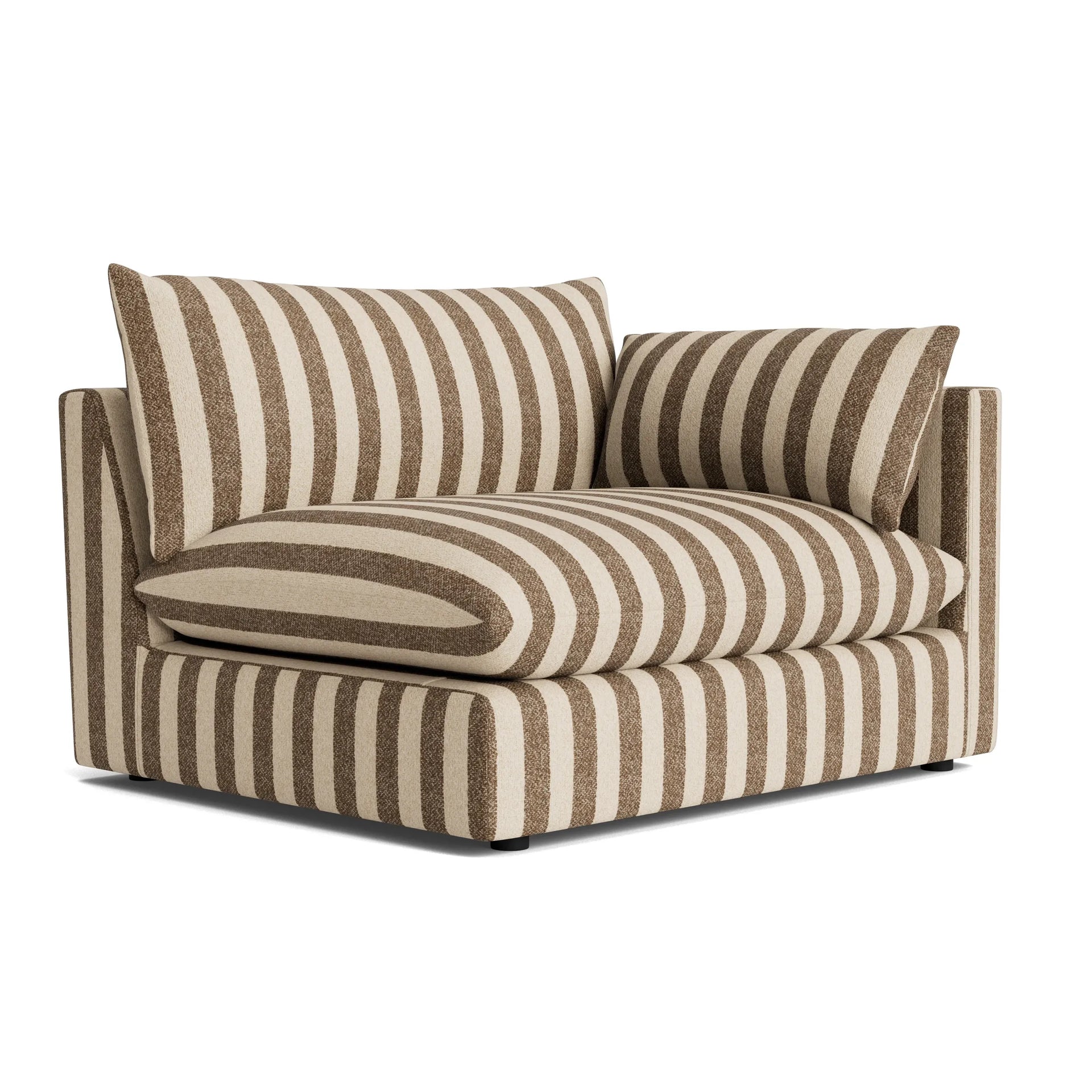 Sidney Slipcover Right Corner Module - Marnie Coconut Stripe