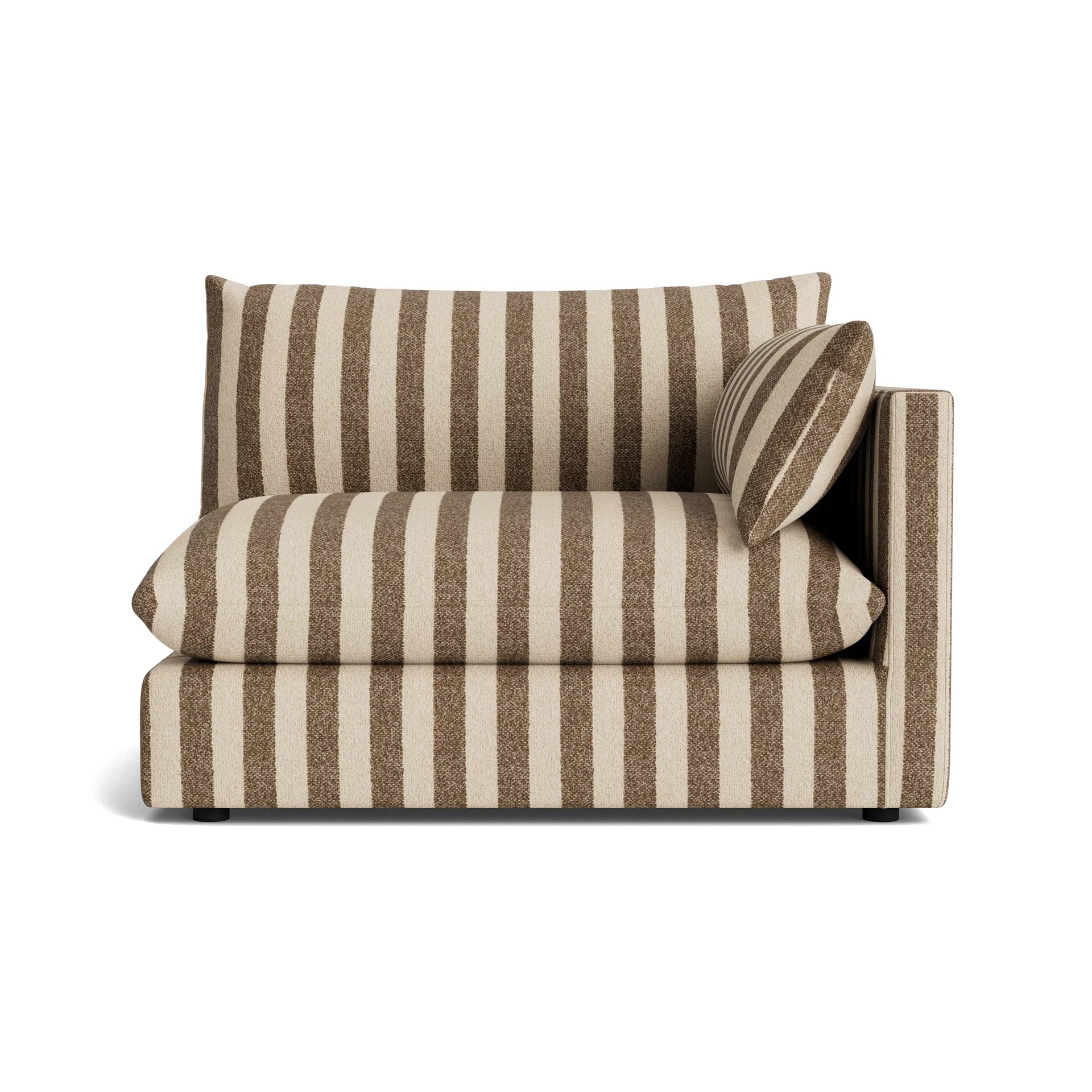 Sidney Slipcover Right Corner Module - Marnie Coconut Stripe