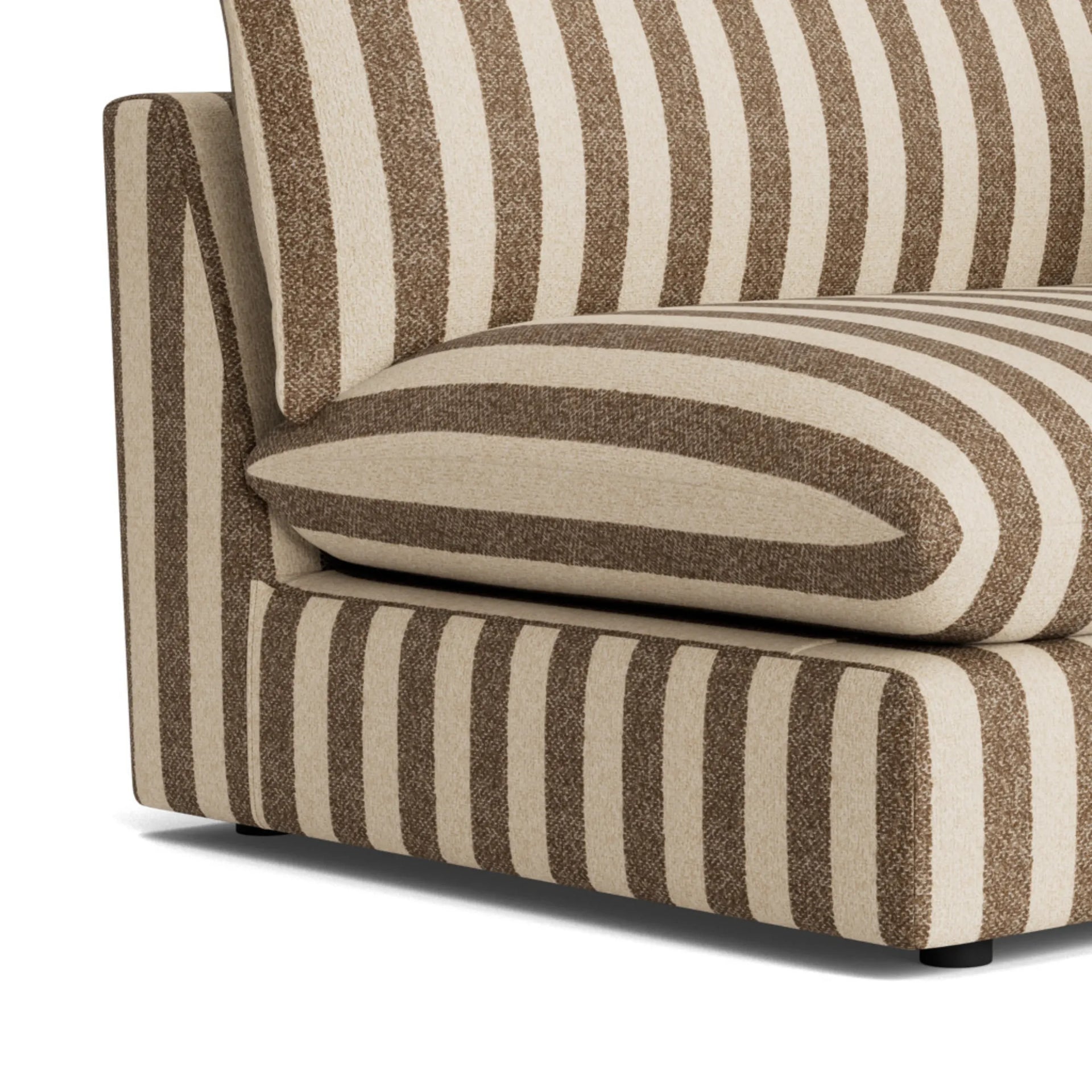 Sidney Slipcover Right Corner Module Fabric - Marnie Coconut Stripe