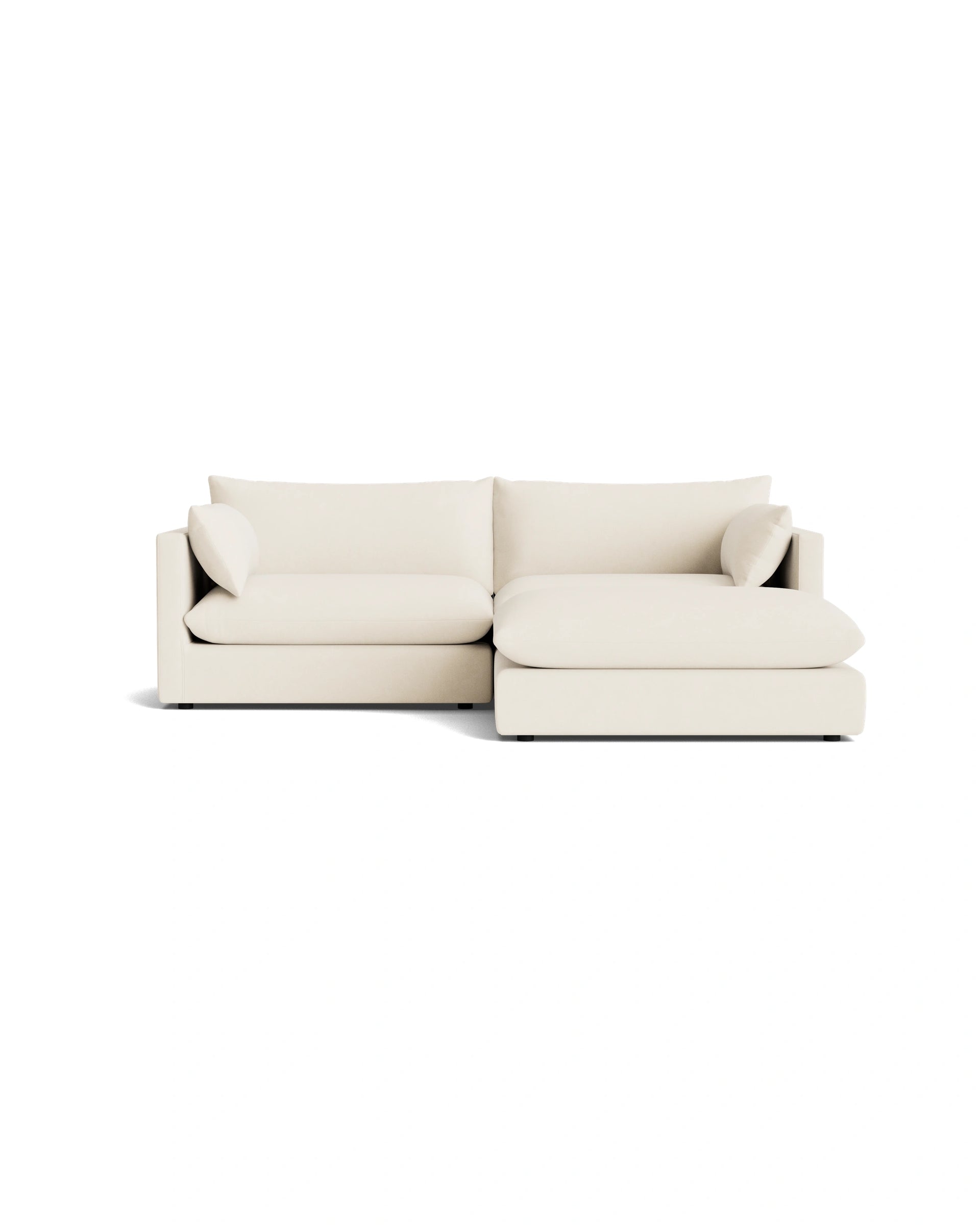 Sidney Slipcover 4 Seater Chaise Sofa - Fossil Vanilla