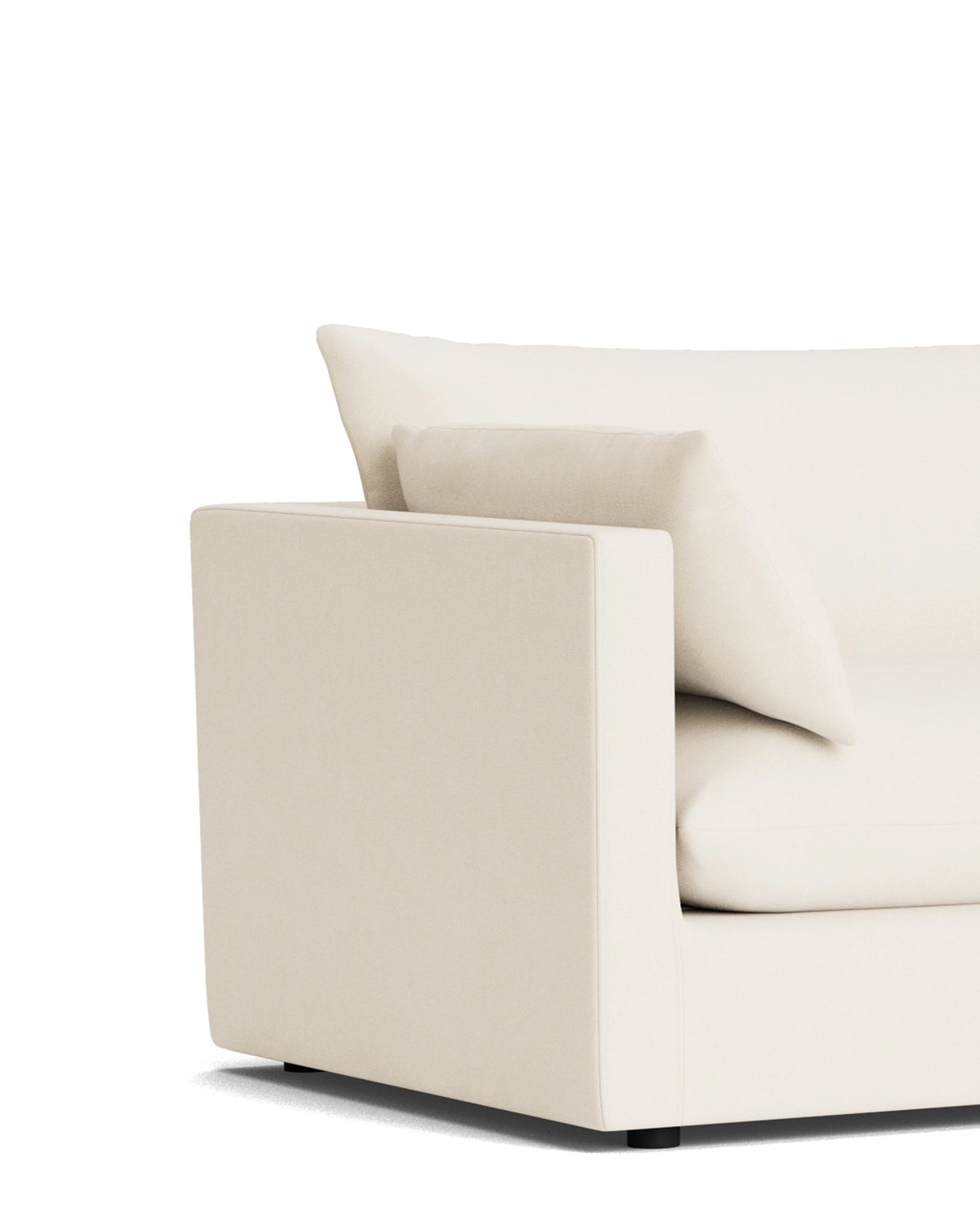 Sidney Slipcover 4 Seater Chaise Sofa - Fossil Vanilla