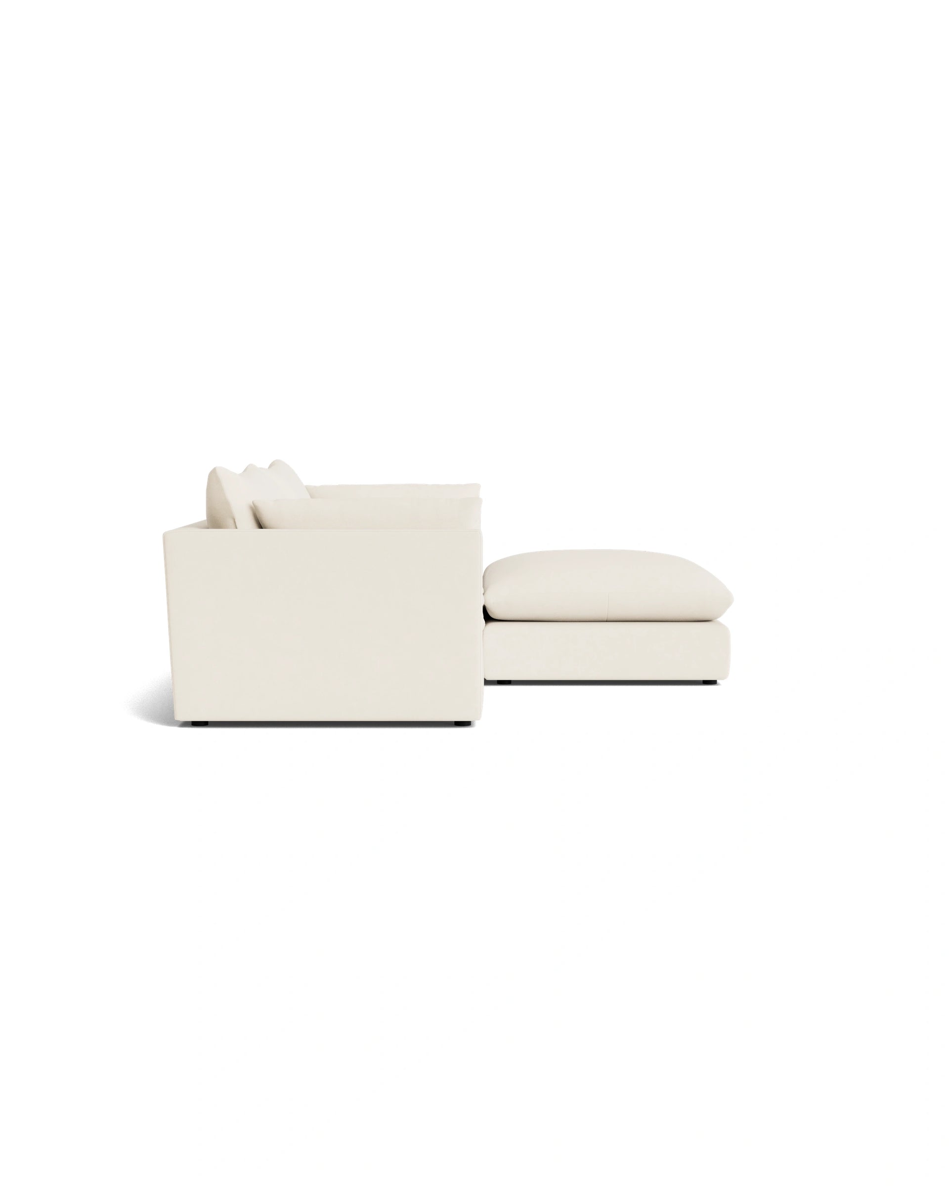 Sidney Slipcover 4 Seater Chaise Sofa - Fossil Vanilla