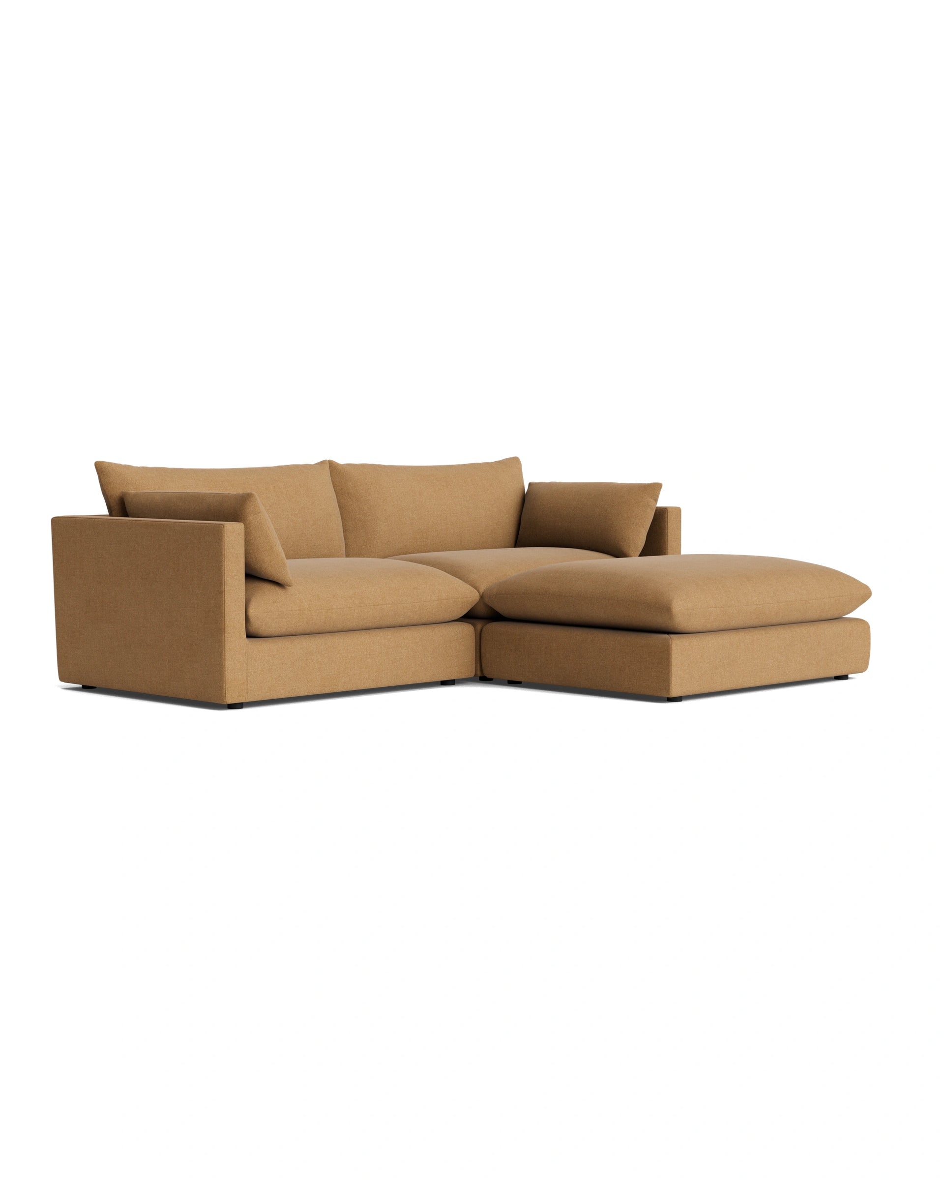Sidney Slipcover 4 Seater Chaise Sofa - Fossil Fawn
