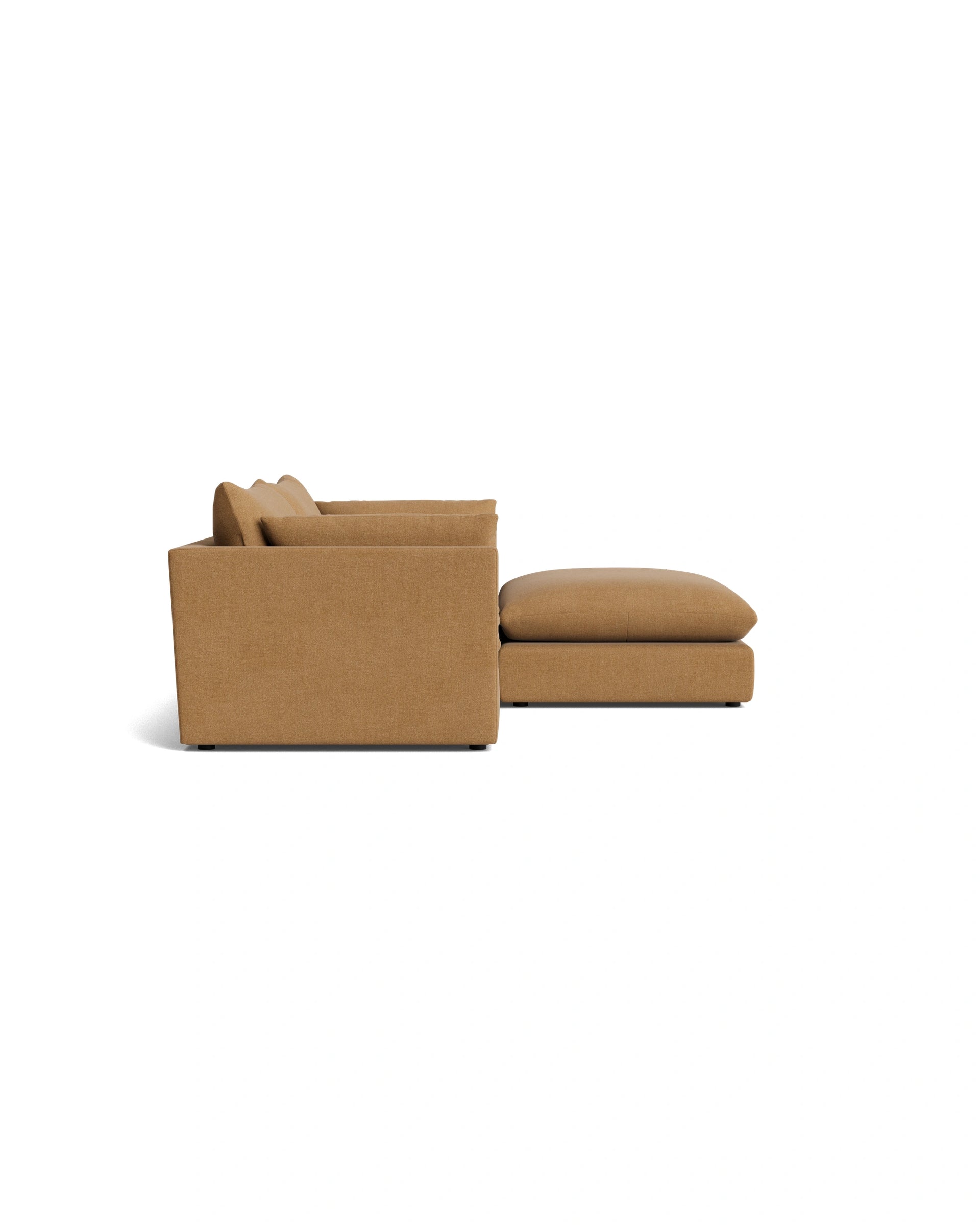 Sidney Slipcover 4 Seater Chaise Sofa - Fossil Fawn
