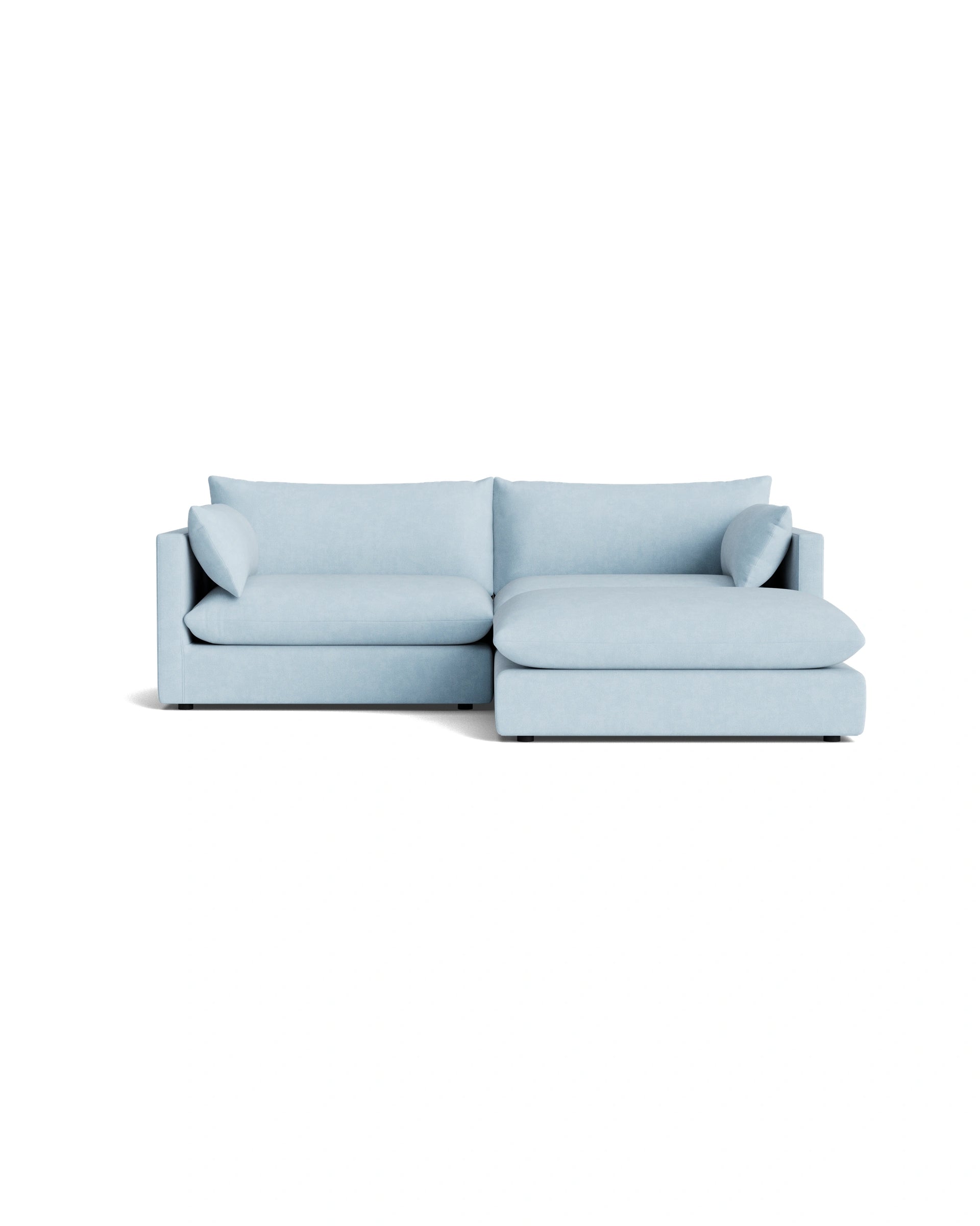 Sidney Slipcover 4 Seater Chaise Sofa - Fossil Powder Blue