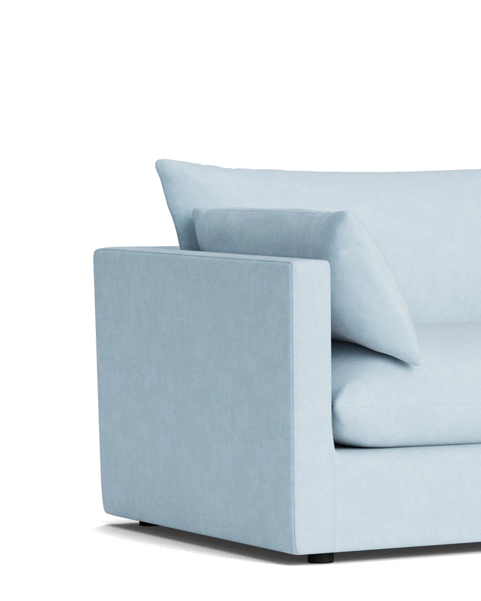 Sidney Slipcover 4 Seater Chaise Sofa - Fossil Powder Blue