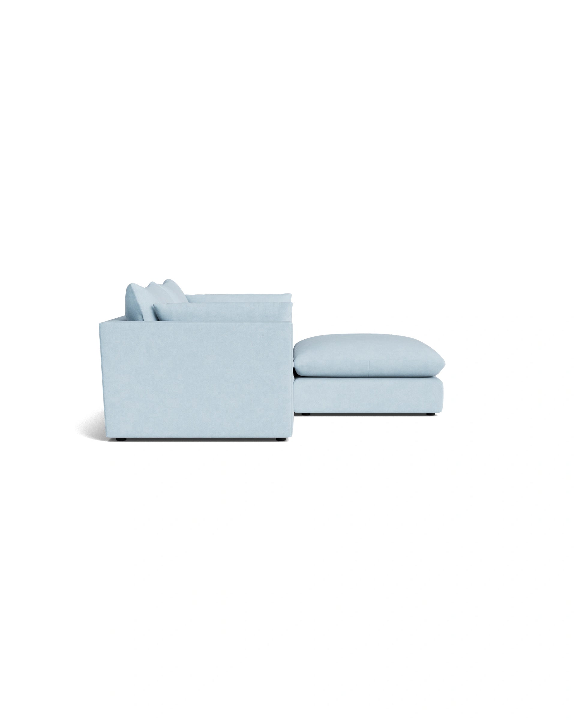 Sidney Slipcover 4 Seater Chaise Sofa - Fossil Powder Blue